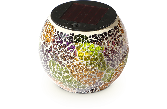 Светильник на солнечных батарейках Шар мозаика салатовый+лиловый