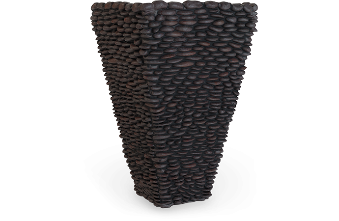 Fiberclay Modern Pot conus square pebble